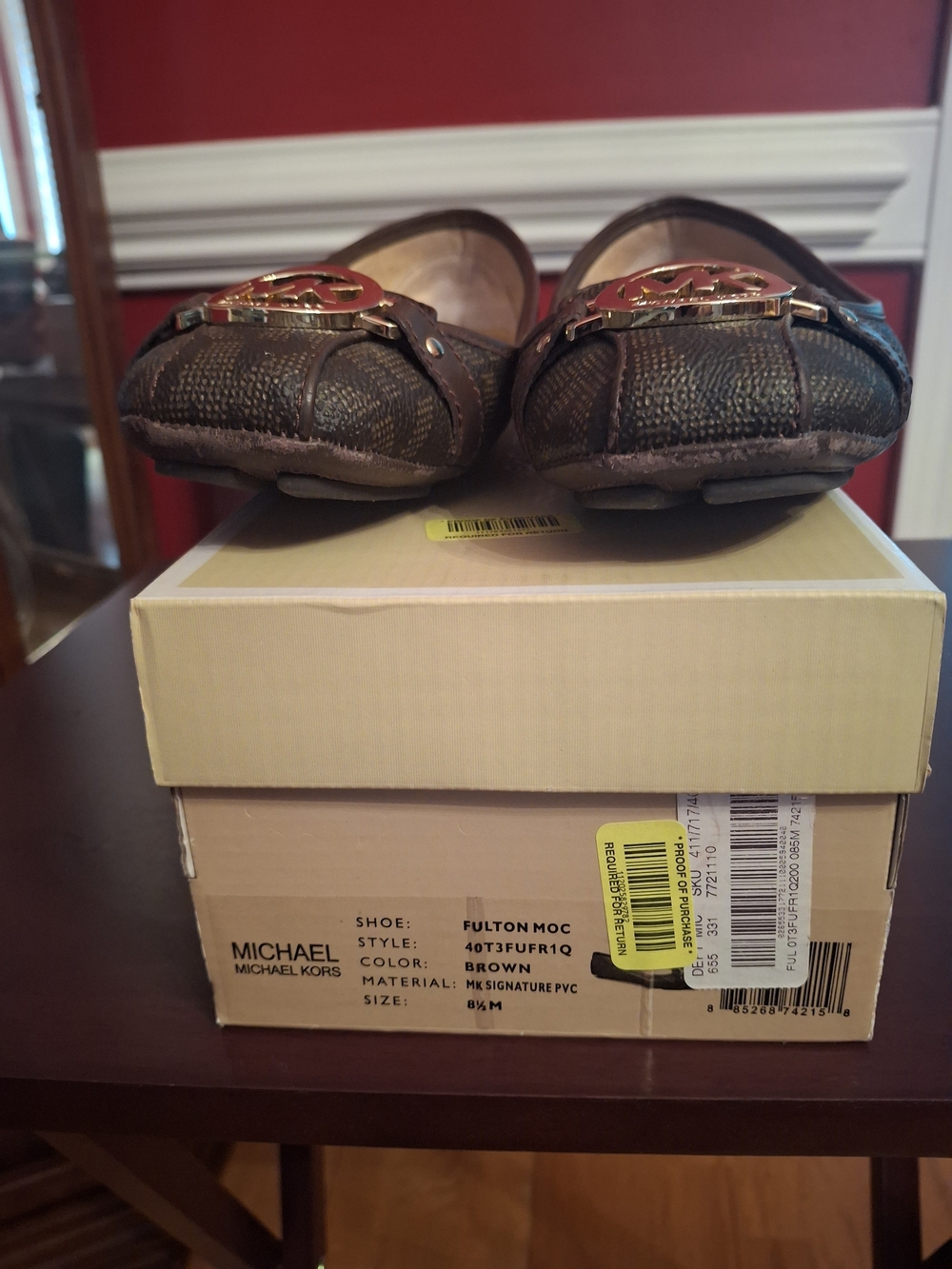Michael Kors Brown Fulton Moccasin Flats with Signature Logo
